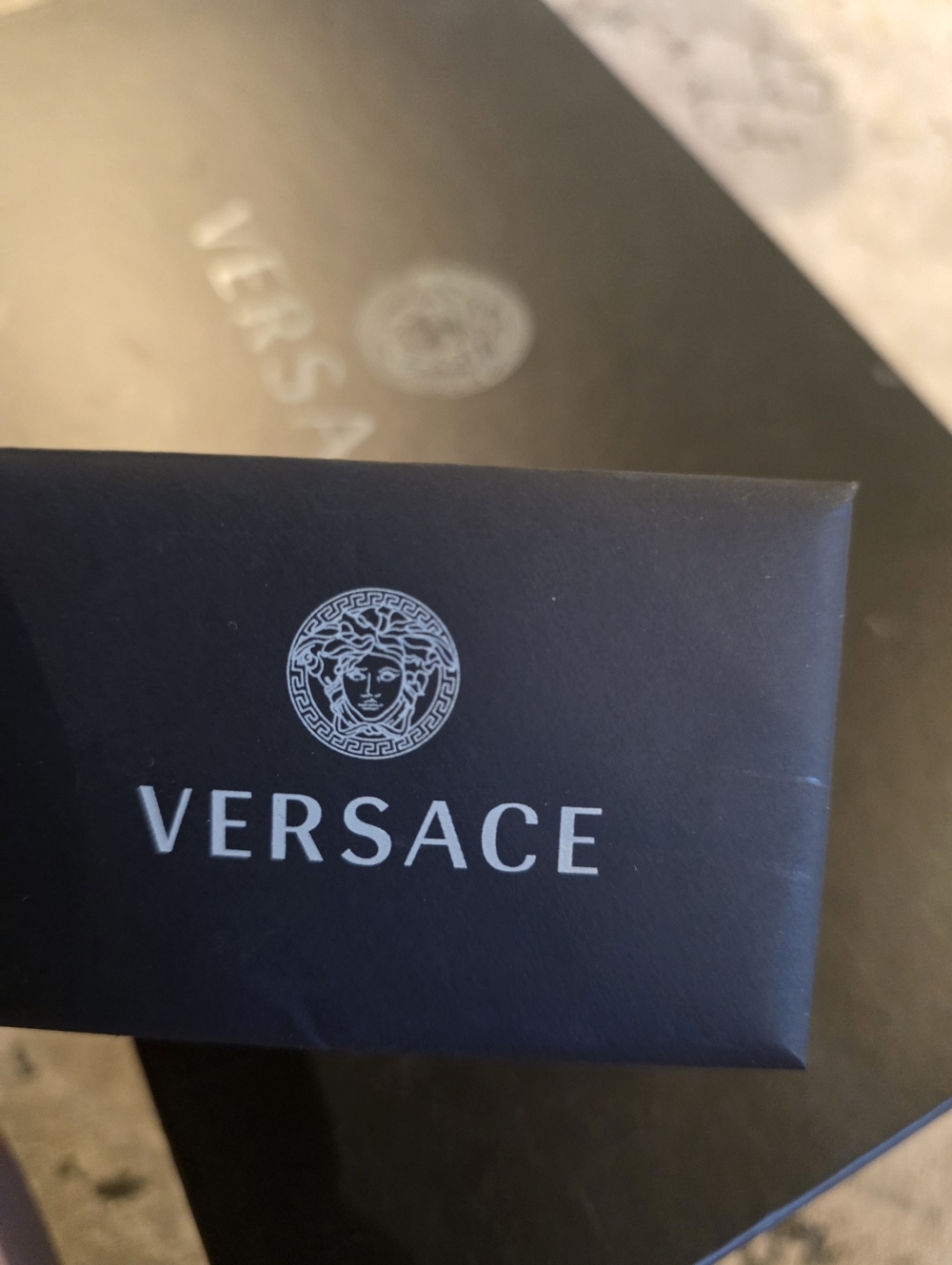 Versace MENS Gray Suede Loafers with Gold Medusa Emblems - Picture 4 of 4